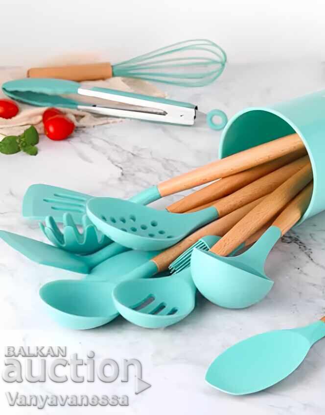 11-piece kitchen utensil set with round stand 11-piece kitchen utensil set with round stand