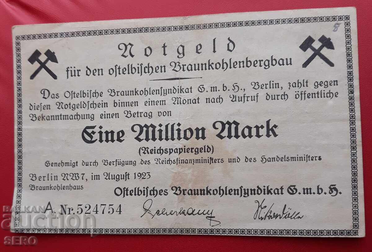Banknote - Germany - Prussia - Berlin - 1 Million Mark 1923 Banknote - Germany - Prussia - Berlin - 1 Million Mark 1923