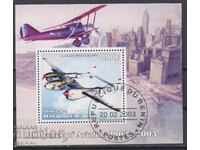 Stamped Block Aviation Airplanes 2003 from Benin