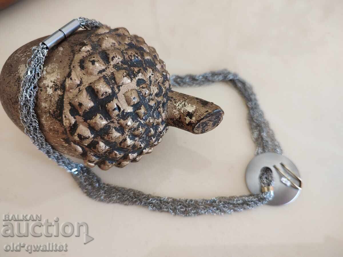 Colier elegant de lux - Aur 585, oțel și cristal Norvegia cu preț 497.00 BGN | € 254.11