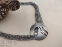 Colier elegant de lux - Aur 585, oțel și cristal Norvegia