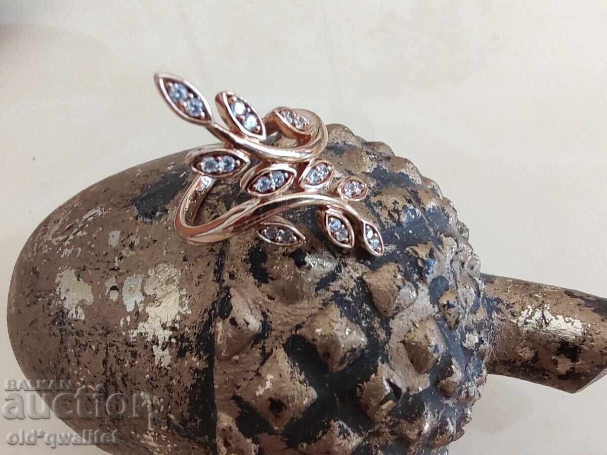 Delivery of SILVER RING with Zircons, SILVER 925, GOLD PLATING