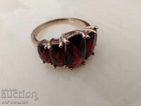 INEL ARGINT naturală: Granat ARGINT 925 AURIT