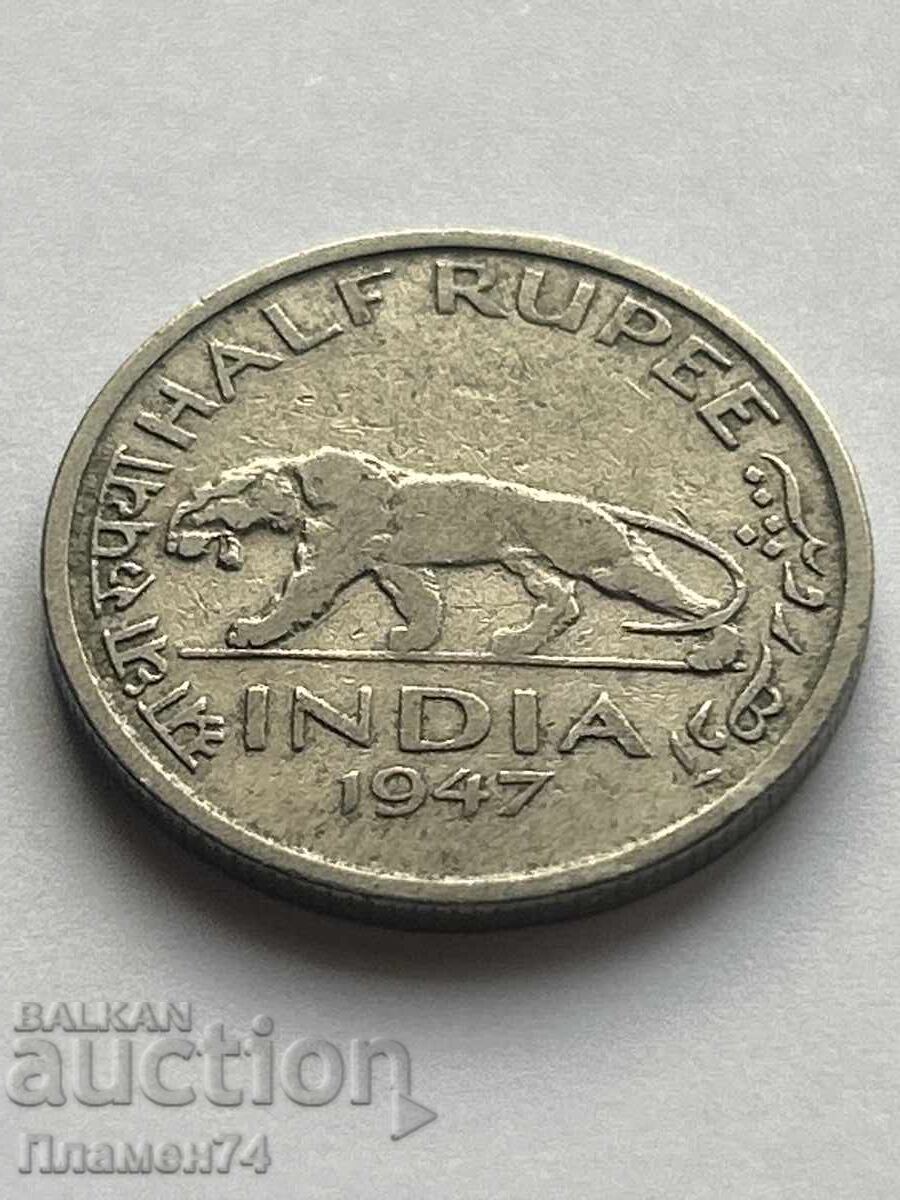 1/2 rupiya 1947g India-Britanică cu preț 4.00 BGN | € 2.05