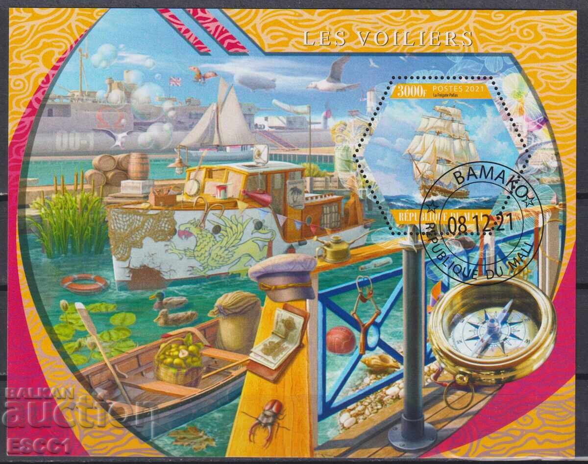 Σφραγισμένο μπλοκ πλοίων 2021 από Μάλι