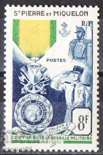 1952. Saint Pierre and Miquelon. 100th Anniversary of the Military Medal