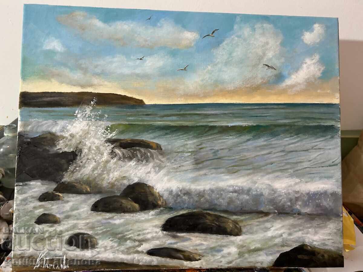 Деница Гарелова картина 50/40 ”Вълната” Деница Гарелова картина 50/40 ”Вълната”