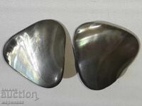 EARRINGS-CLIP. MASSIVE MOTHER-OF-PEARL