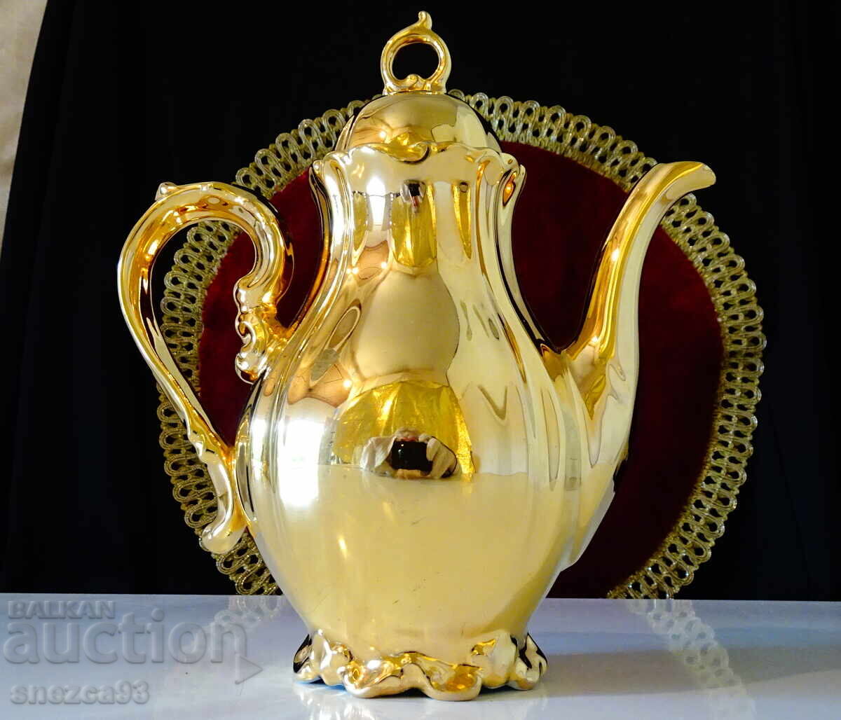 Cana din porțelan bavarez, aur pur, baroc Cana din porțelan bavarez, aur pur, baroc