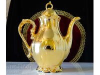 Cana din porțelan bavarez, aur pur, baroc