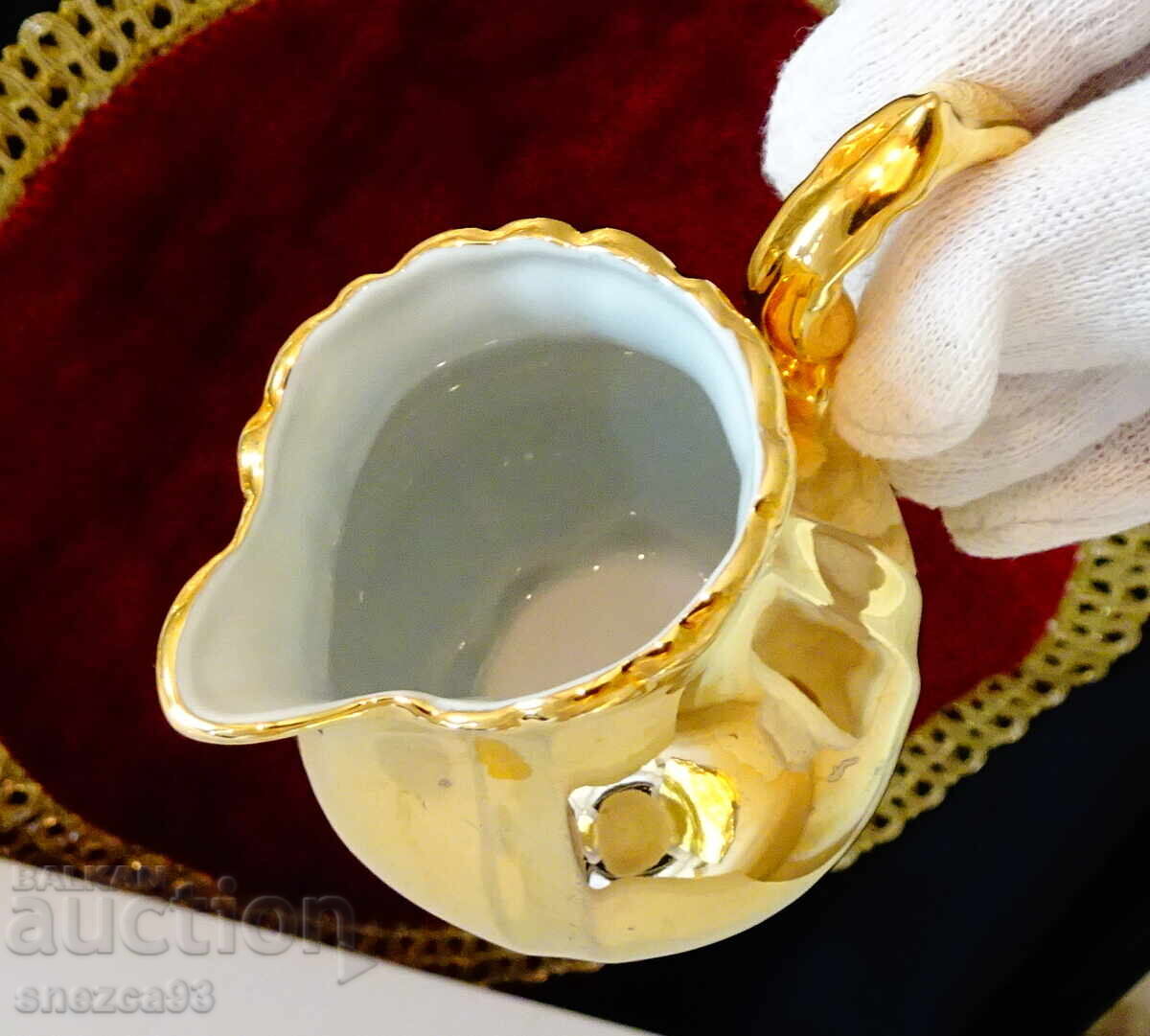 Βαυαρική πορσελάνινη κανάτα, καθαρό χρυσό, μπαρόκ - 5