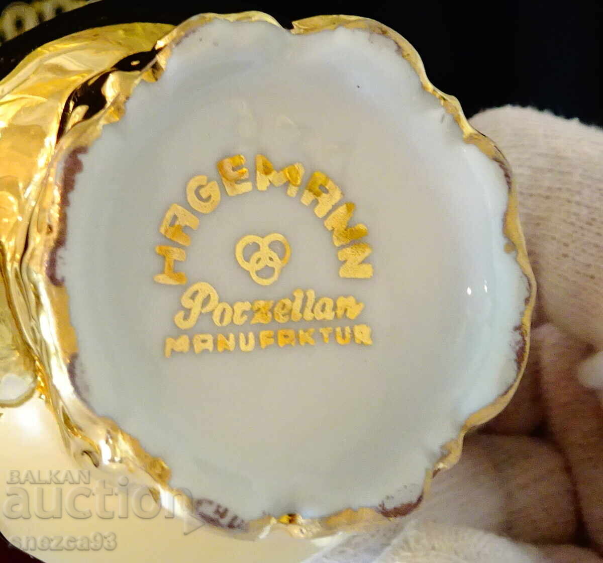 Βαυαρική πορσελάνινη κανάτα, καθαρό χρυσό, μπαρόκ - 6