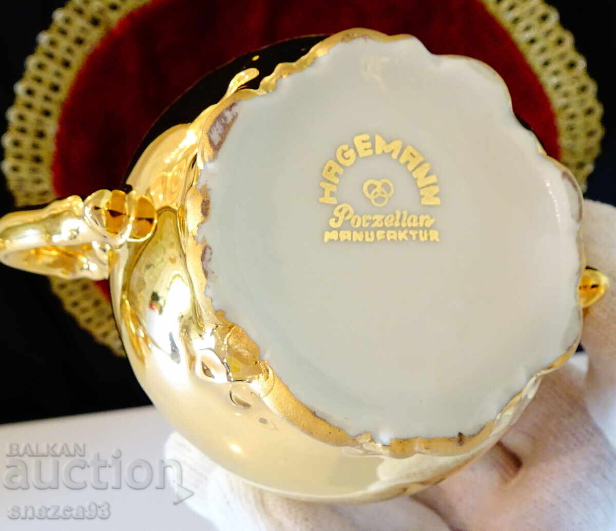 Zahărniță porțelan bavarez, aur pur, baroc - 6