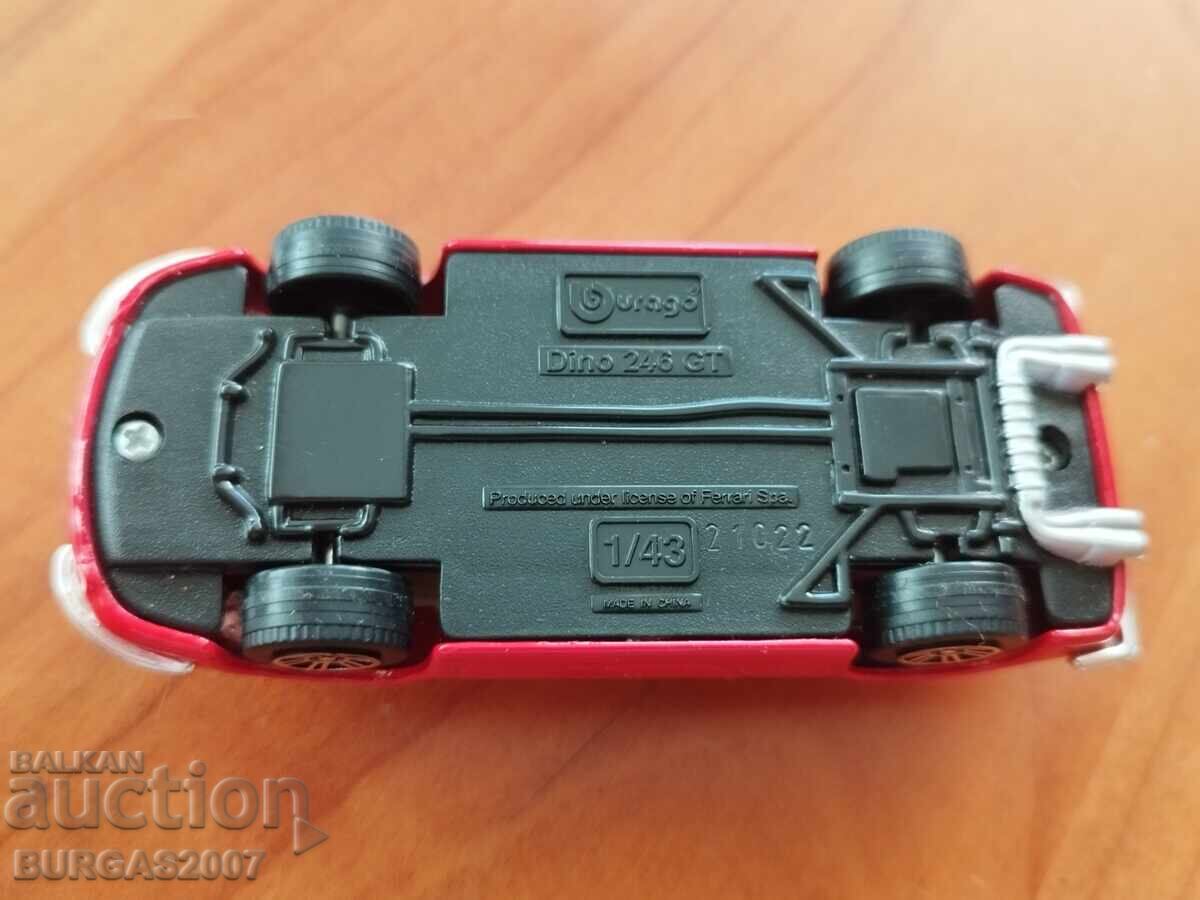 Metal cart, Ferrari Dino 246 GT, Bburago, 1/43 - 5 Metal cart, Ferrari Dino 246 GT, Bburago, 1/43 - 5