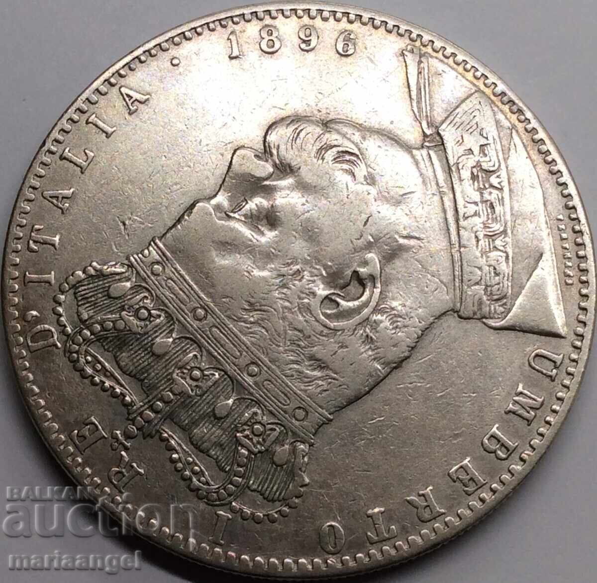 Auction 5 Lire 1896 Eritrea CERTIFICATE Thaler King Umberto I Auction 5 Lire 1896 Eritrea CERTIFICATE Thaler King Umberto I