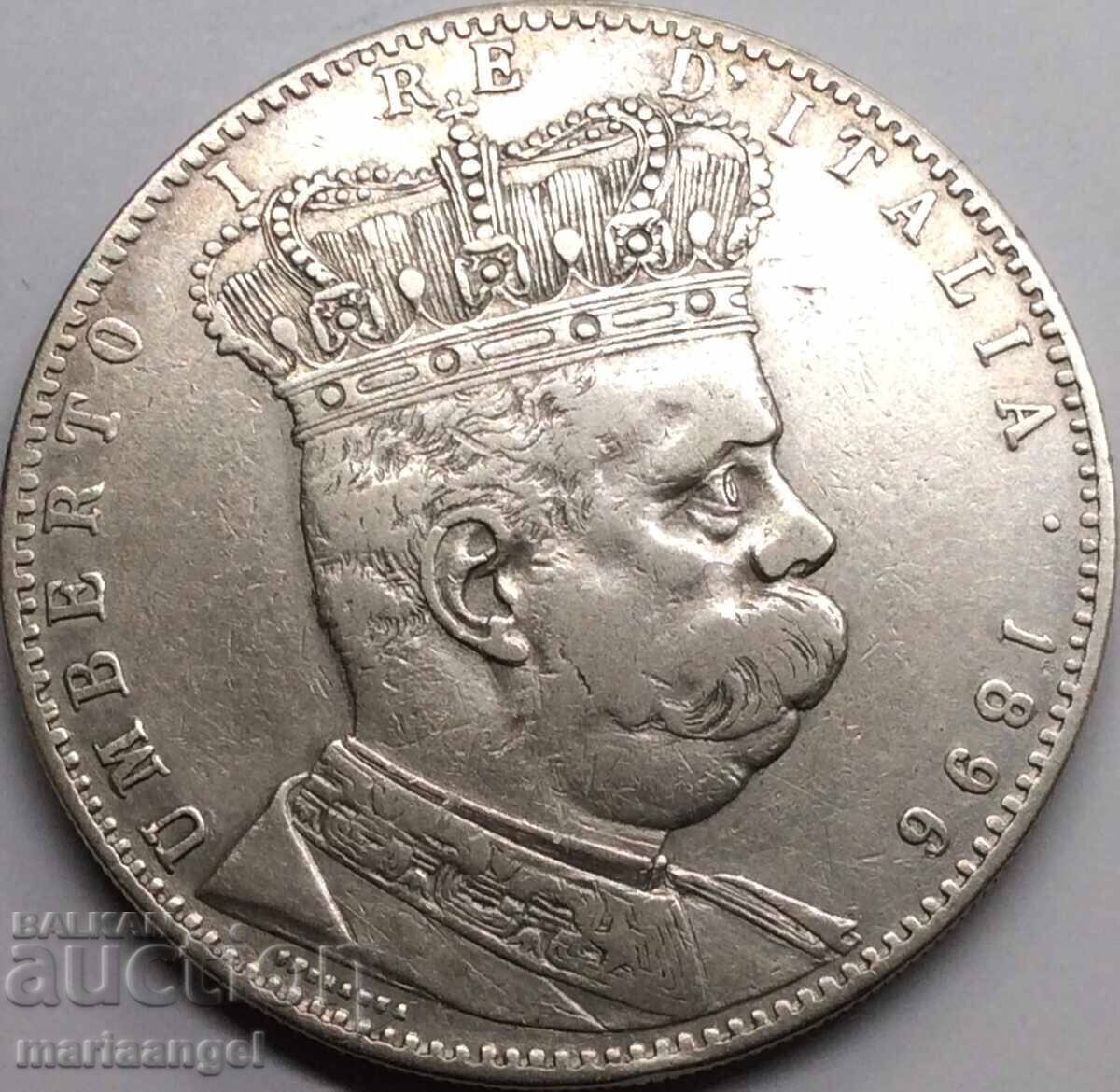 5 Lire 1896 Eritrea CERTIFICATE Thaler King Umberto I - 5 5 Lire 1896 Eritrea CERTIFICATE Thaler King Umberto I - 5