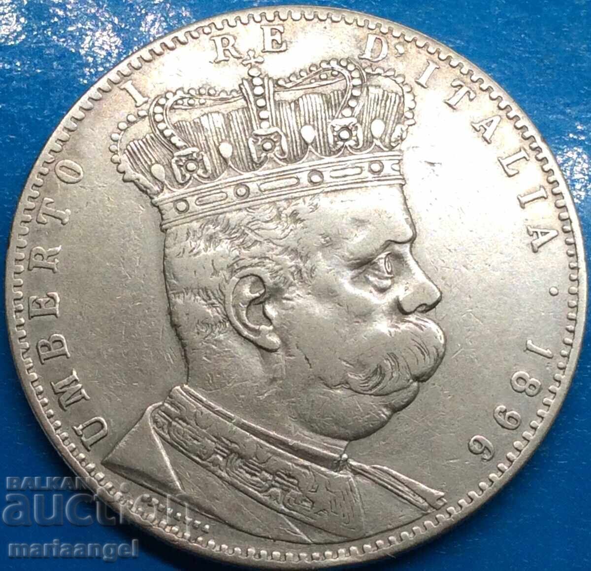 5 Lire 1896 Eritrea CERTIFICATE Thaler King Umberto I 5 Lire 1896 Eritrea CERTIFICATE Thaler King Umberto I