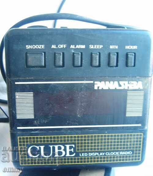 Vintage Panashiba CUBE radio alarm clock, desk clock, 1980s with price 20.00 BGN | € 10.23