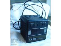Vintage Panashiba CUBE radio alarm clock, desk clock, 1980s