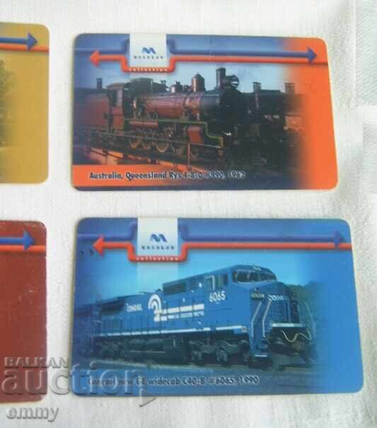 Licitație Carduri telefonice Locomotive 4 bucăți, pentru colecție, "Mobikom"