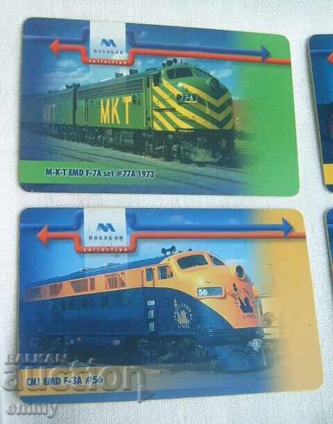 Φωνοκάρτες Λοκομοτίβες 4 τεμάχια, για συλλογή, "Μομπίκομ" με τιμή 6.00 BGN | € 3.07