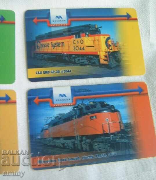 Δημοπρασία Φωνοκάρτες Λοκομοτίβες 4 τεμάχια, για συλλογή, "Μομπίκομ"