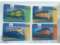 Carduri telefonice Locomotive 4 bucăți, pentru colecție, "Mobikom"