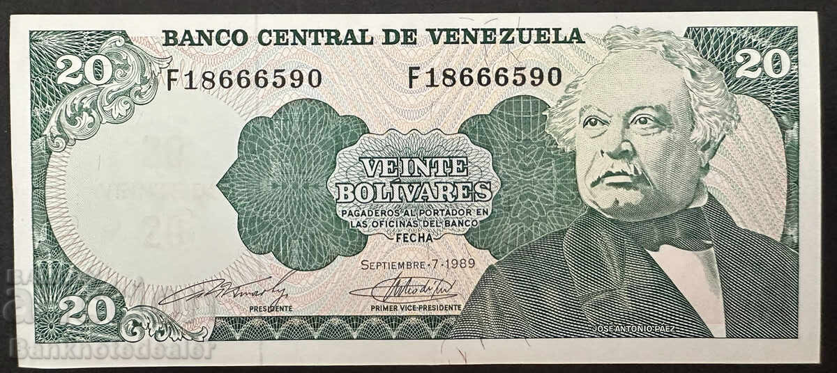 Βενεζουέλα 20 Μπολίβαρες 1989 Pick 53 Unc Ref 6590 Βενεζουέλα 20 Μπολίβαρες 1989 Pick 53 Unc Ref 6590