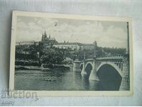 Carte poștală veche fotografie Praga 1942, timbru și ștampilă