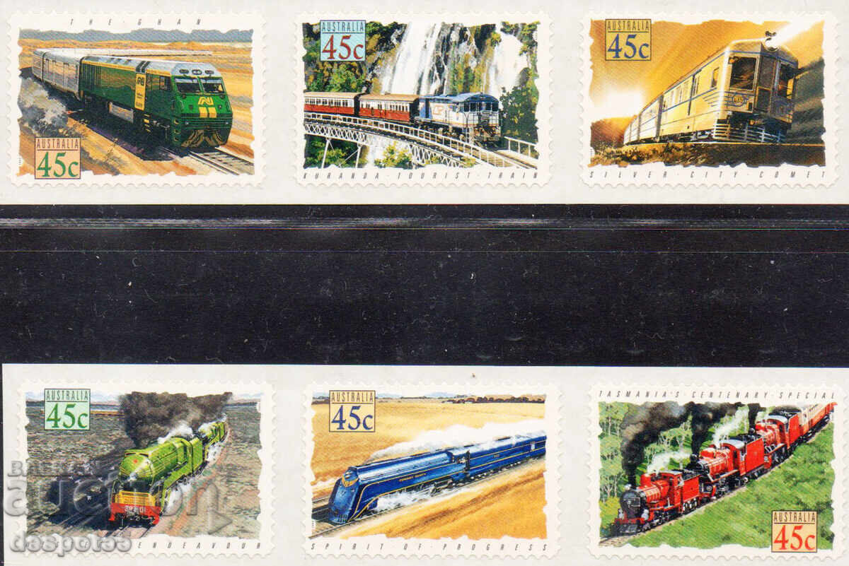 1993. Australia. Trenuri populare. Autocolante 1993. Australia. Trenuri populare. Autocolante