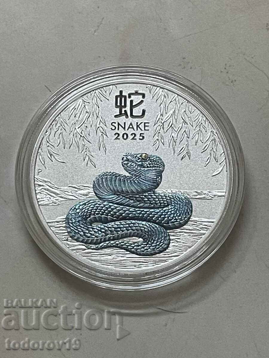 Δημοπρασία Ασημένιο Lunar Έτος Φιδιού Έγχρωμο 2025 5 oz