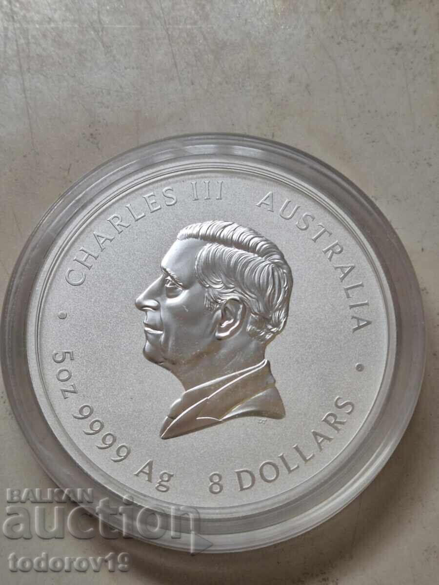 Παράδοση Ασημένιο Lunar Έτος Φιδιού Έγχρωμο 2025 5 oz