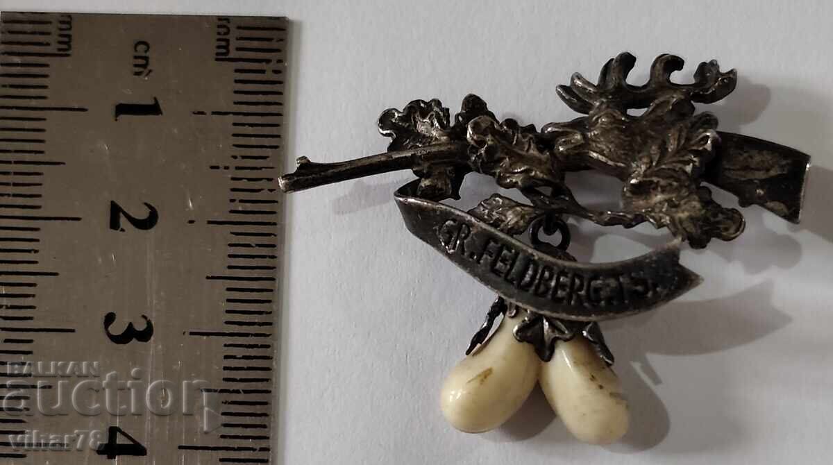 Παλιά ασημένια καρφίτσα με κυνηγετικά μοτίβα - 5