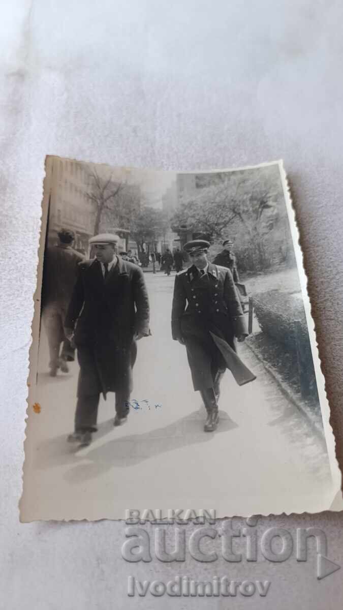 Photo Sofia Officer and man on a walk 1949