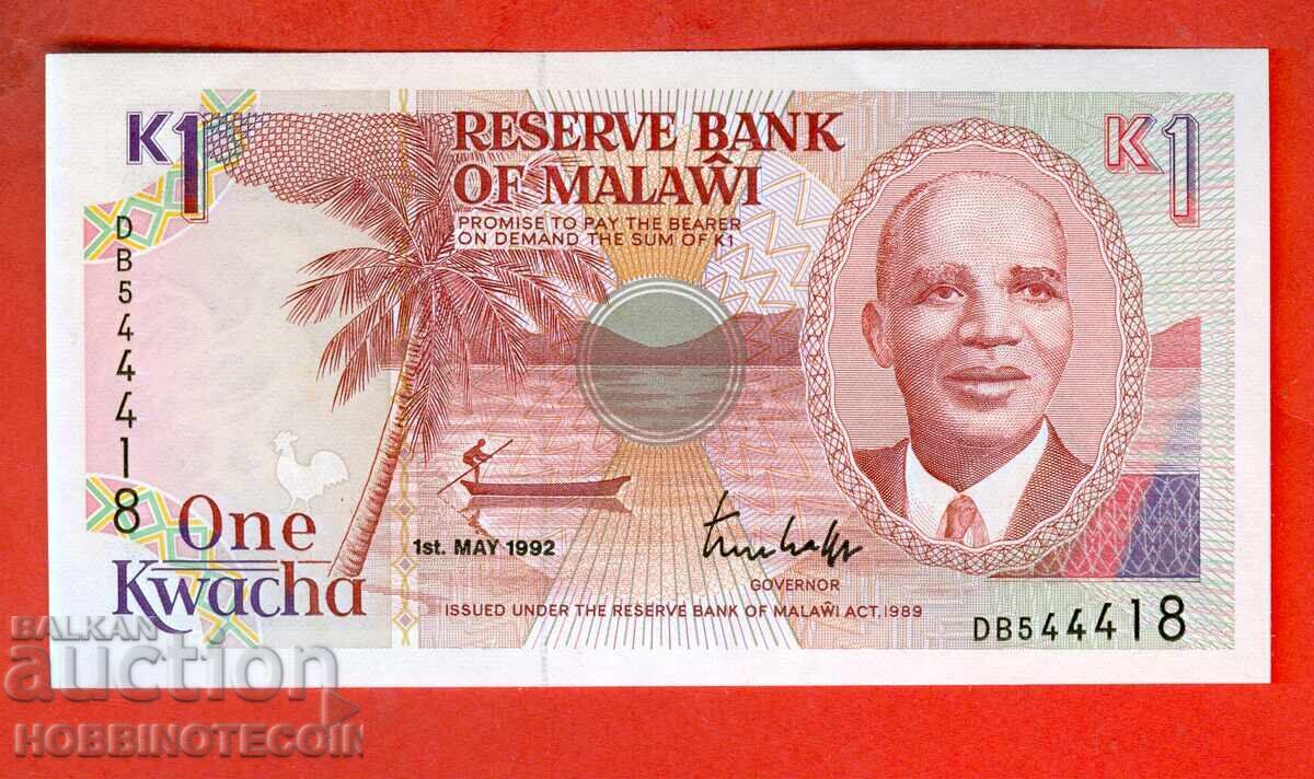 МАЛАВИ MALAWI - 1 Квача - issue 1992 - НОВА UNC