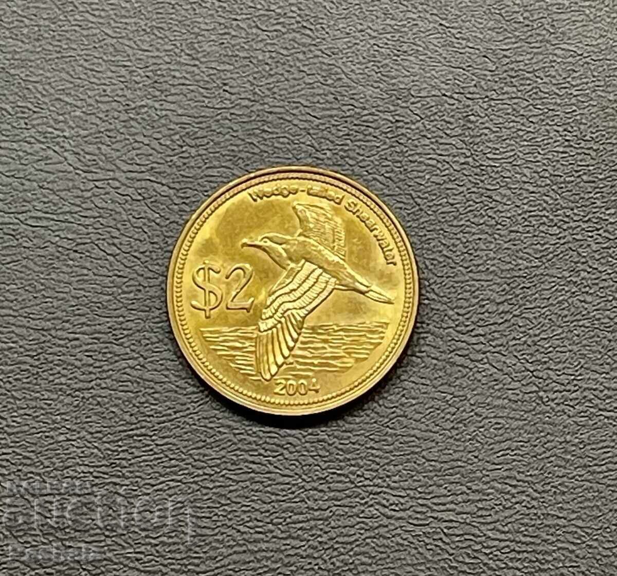 Кокосови острови 2 долар 2004 г. Кокосови острови 2 долар 2004 г.