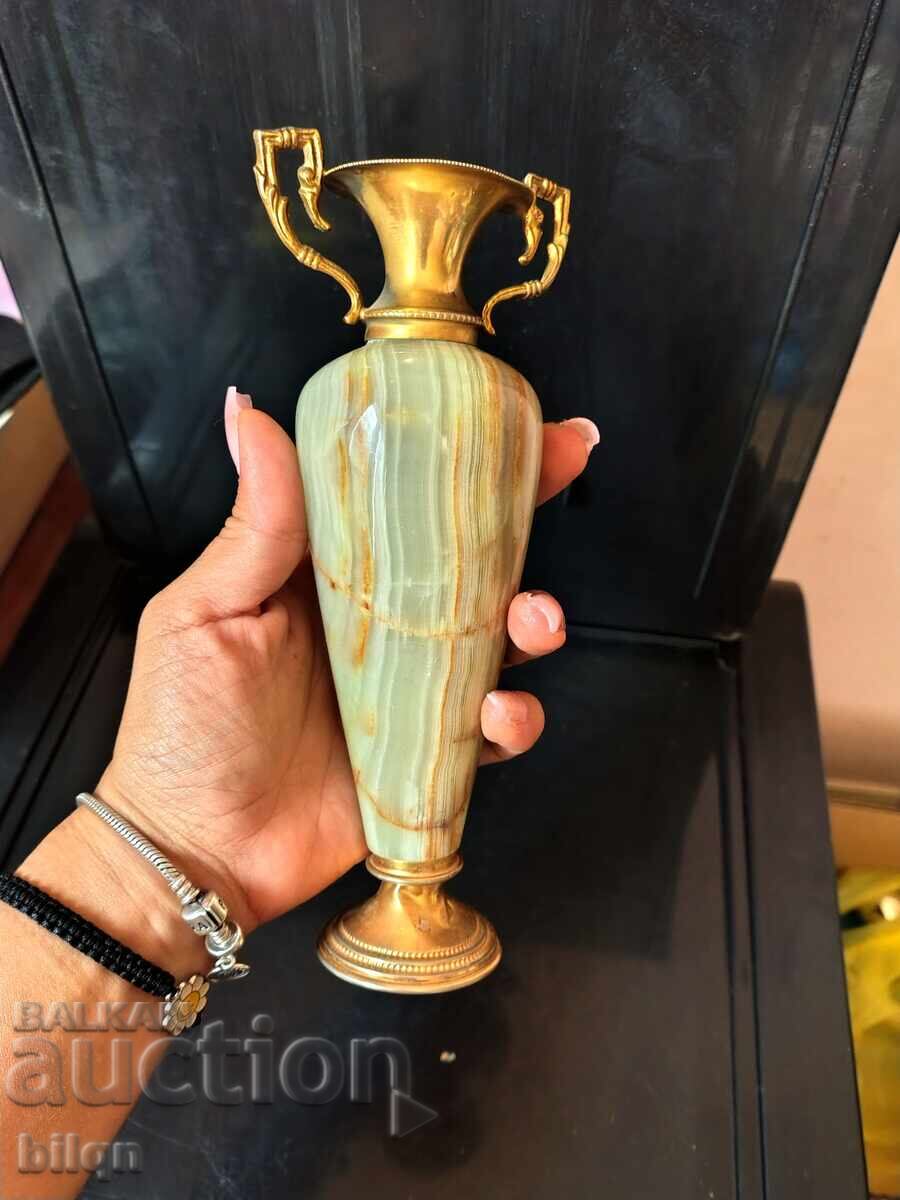 Excellent Amphora, Vase of Onyx and Gilding - 6 Excellent Amphora, Vase of Onyx and Gilding - 6