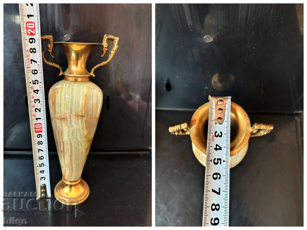 Excellent Amphora, Vase of Onyx and Gilding - 7 Excellent Amphora, Vase of Onyx and Gilding - 7