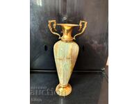 Excellent Amphora, Vase of Onyx and Gilding