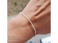 Silver bracelet with Prehnite