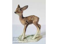 Figurină din porțelan cu cerb, marcată Western Germany