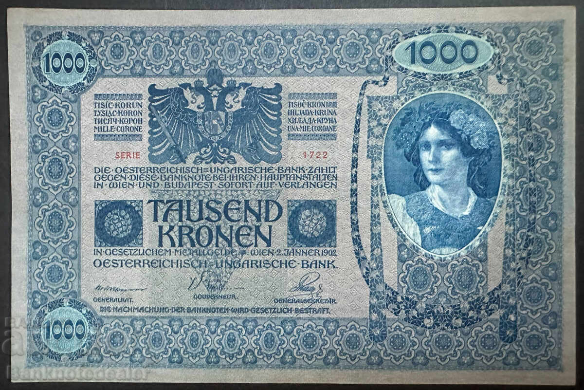 Austria-Hungary 1000 Kronen 1902 Pick 8 Ref 5813 Uncirculated with price 35.00 BGN | € 17.90