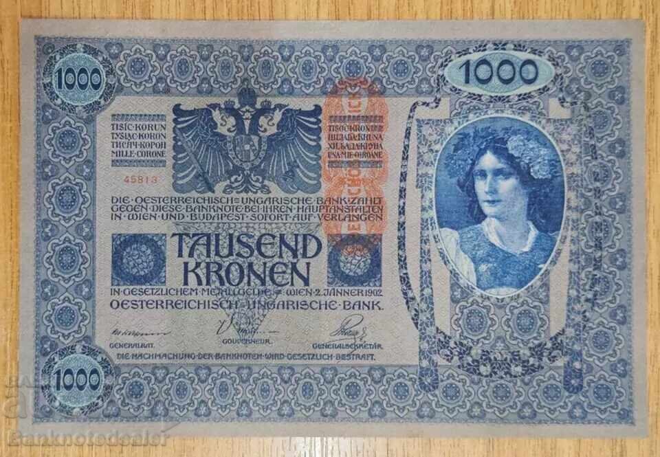 Auction  Austria-Hungary 1000 Kronen 1902 Pick 8 Ref 5813 Uncirculated
