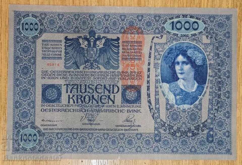 Austria Hungary 1000 kronen 1902 Pick 8  Ref 5814 Unc с цена 35.00 лв. | € 17.90
