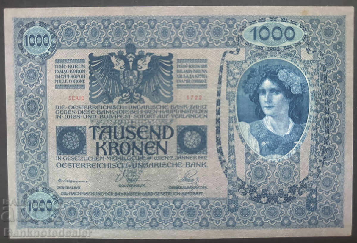 Доставка на Austria Hungary 1000 kronen 1902 Pick 8  Ref 5814 Unc