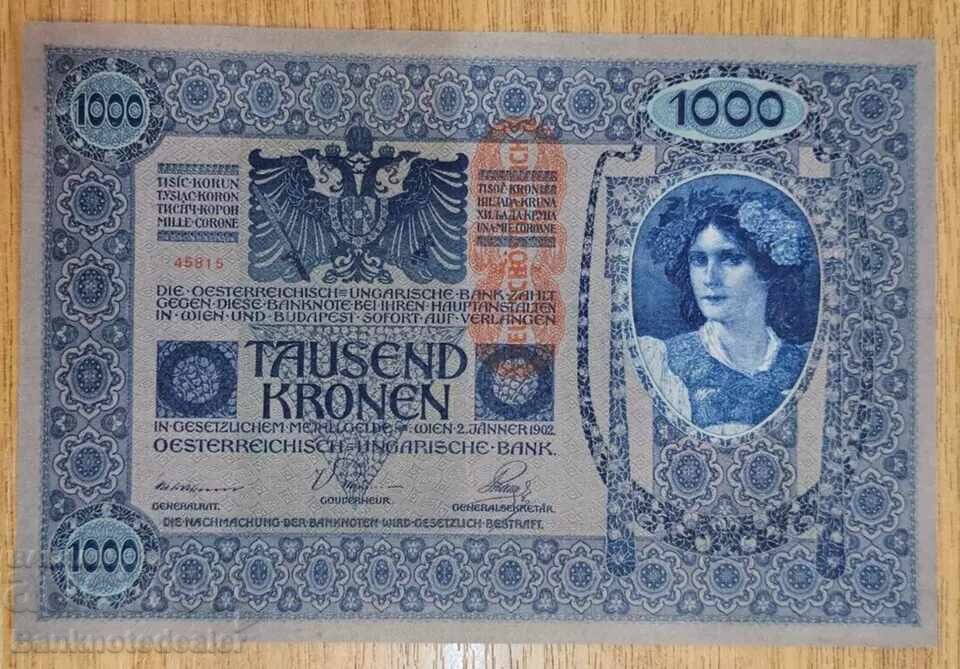 Austria-Hungary 1000 Kronen 1902 Pick 8 Ref 5815 Uncirculated with price 35.00 BGN | € 17.90