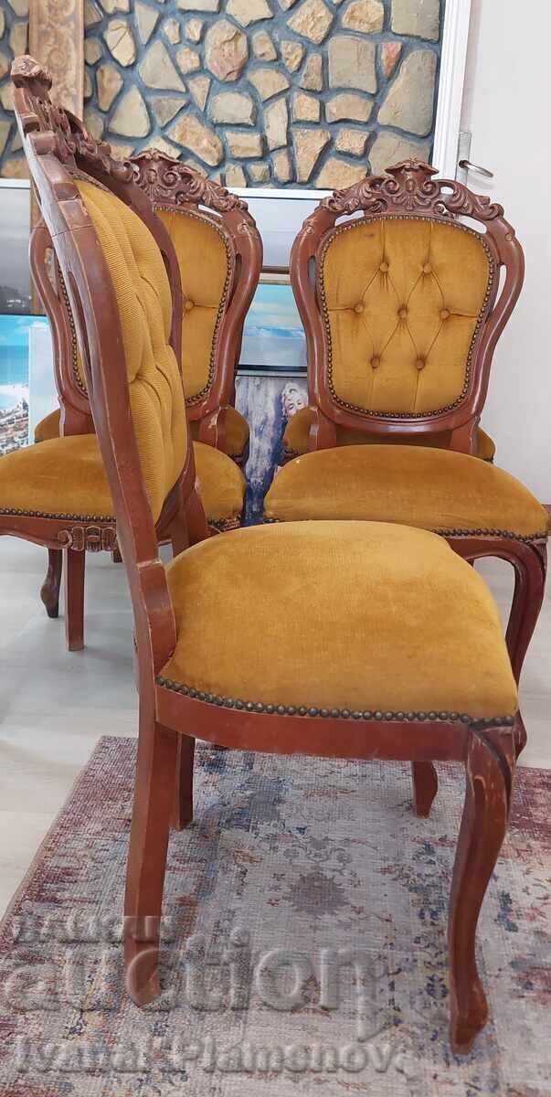 Scaune sculptate baroc pentru cunoscători, 5 bucăți cu preț € 200.00 | 391.17 BGN