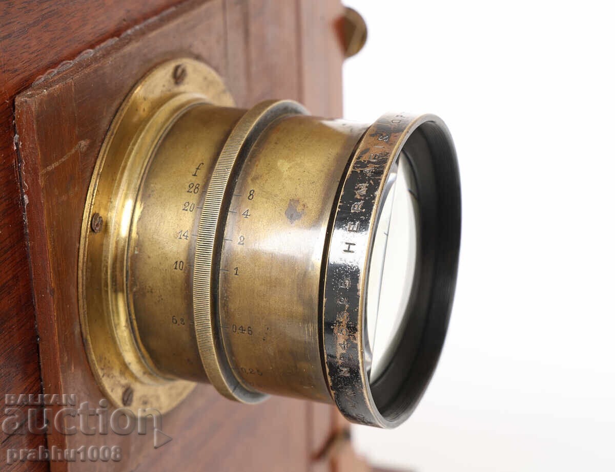 Голяма дървена камера фотоапарат Goldman с обектив Hermagis - 5