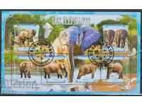 Stamped stamps small sheet Fauna Elephants 2021 Burkina Faso