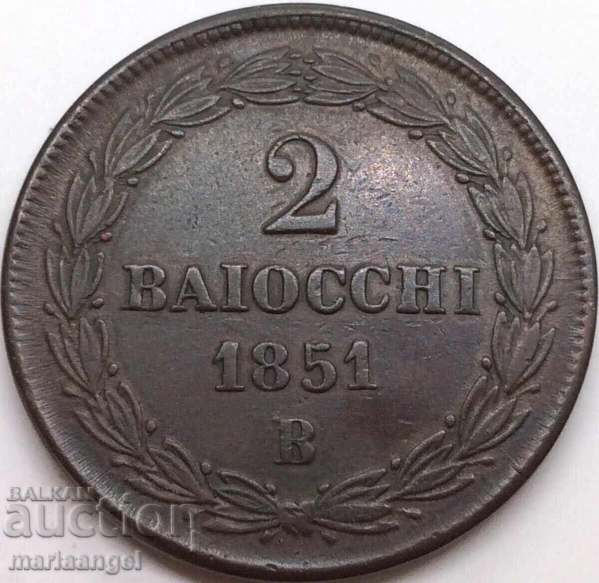 2 coins 1850 Vatican Rome 19g bronze with price 72.00 BGN | € 36.81